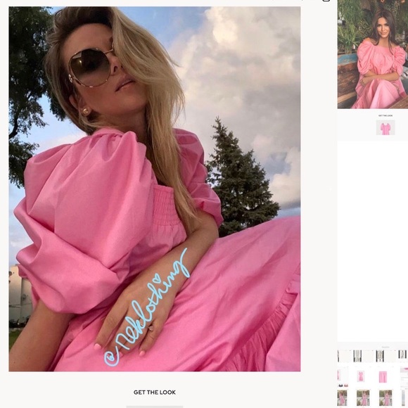 SOLD! Pink Cotton Poplin Voluminous Puff-sleevd - Picture 8 of 16